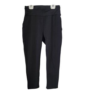 Pop Fit Size L Black Leggings, 3/4 Length.  Excellent Preowned Condition